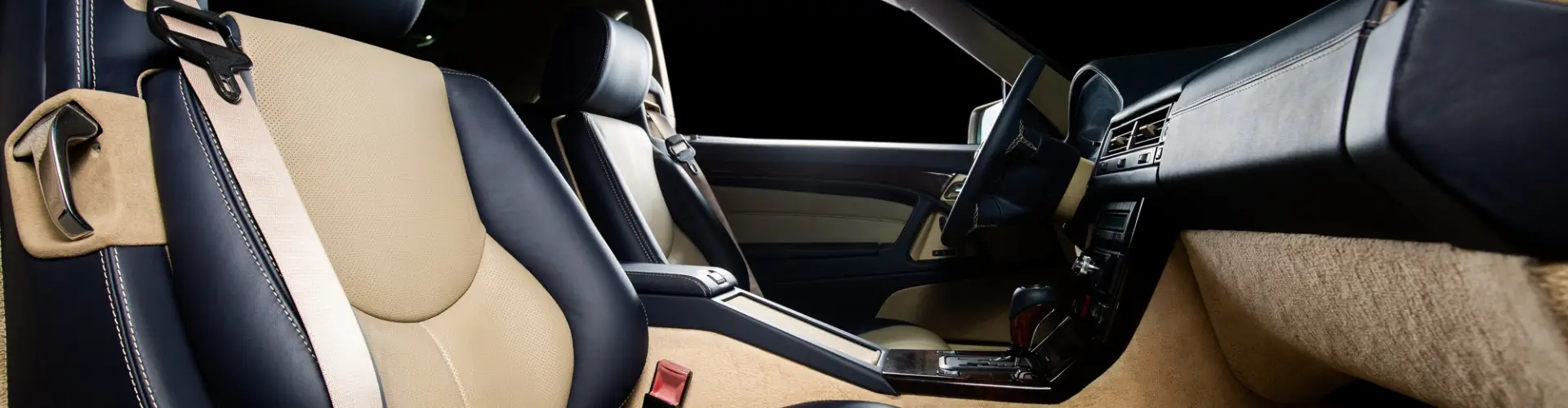 Armando King Mobile Detailing refreshes beige leather seats with luxury vehicle mobile detailing.